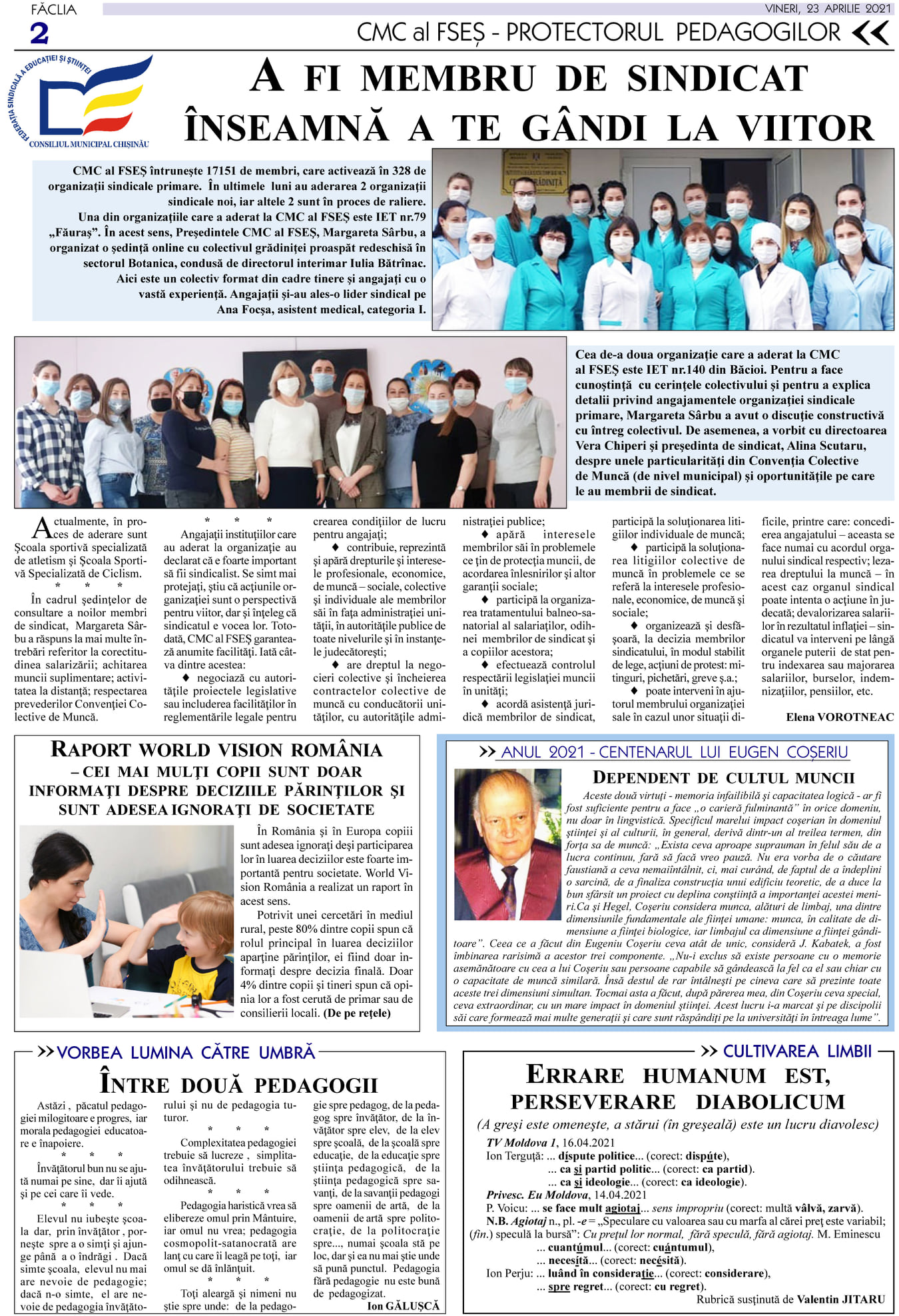 Orice colectiv creat începe o Viață nouă!